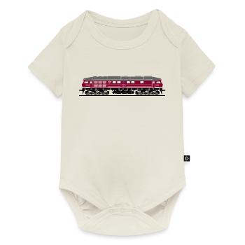 BR 130 Seite weinrot DR Reichsbahn - Baby Premium Kurzarmbody - Naturweiß - Vorne