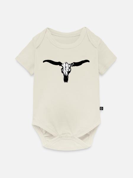 tierschädel rind - Baby Premium Kurzarmbody - Naturweiß