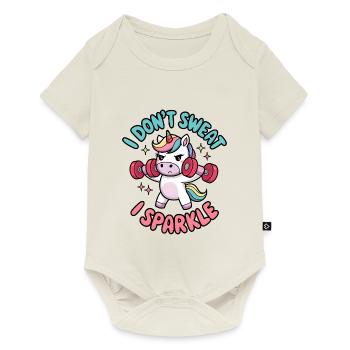 Je ne transpire pas, je scintille - Body à manches courtes Premium Bébé - blanc cassé - Devant