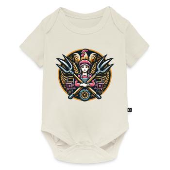 Mädchen vom Dorf Logo - Baby Premium Kurzarmbody - Naturweiß - Vorne