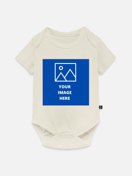 Minimalistische Berge auf blauem Hintergrund - Baby Premium Kurzarmbody - Naturweiß