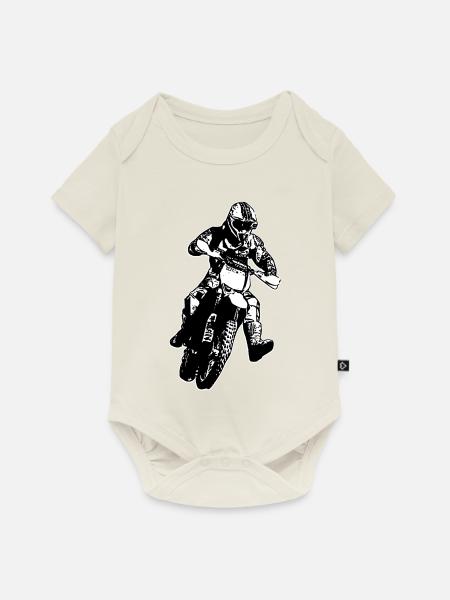 enduro rider - Baby Premium Kurzarmbody - Naturweiß