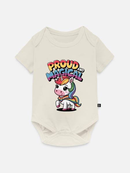 Orgoglioso e magico - Premium kortærmet baby-body  - råhvid