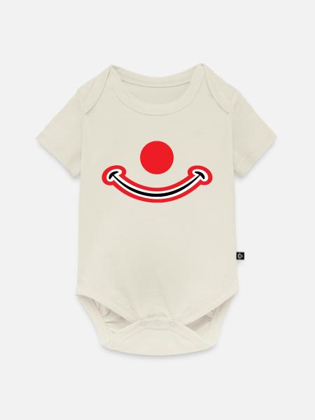 Clowngesicht mit roter Nase. Clownsgesicht - Baby Premium Kurzarmbody - Naturweiß