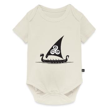 Voile de navire viking Triskel - Body à manches courtes Premium Bébé - blanc cassé - Devant