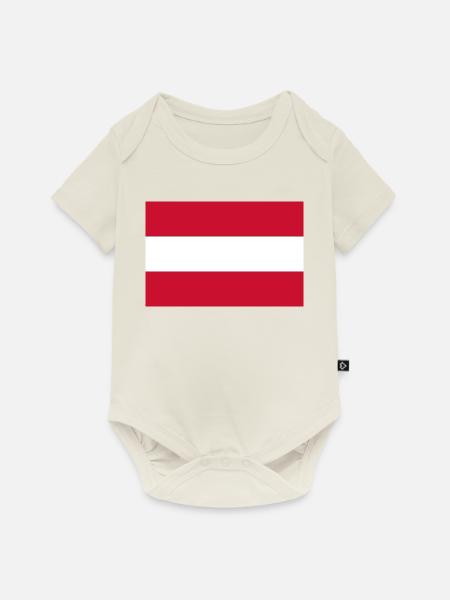 Österreich - Baby Premium Kurzarmbody - Naturweiß
