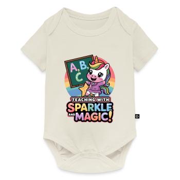 Teaching With Sparkle And Magic! - Baby Premium short-sleeve bodysuit - off white - Front