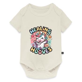 Heilende Hufe - Baby Premium Kurzarmbody - Naturweiß - Vorne