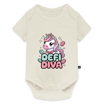 Diva Défi - Body à manches courtes Premium Bébé - blanc cassé - Devant