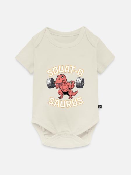 Squat-O Saurus - Baby Premium Kurzarmbody - Naturweiß