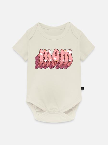 Mama 3D - Baby Premium Kurzarmbody - Naturweiß