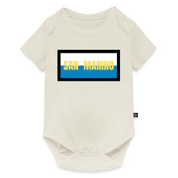 San Marino Flagge Farben - Baby Premium Kurzarmbody - Naturweiß - Vorne