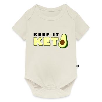 Keep It Keto Avocado Spruch Ketogene Diät Geschenk - Baby Premium Kurzarmbody - Naturweiß - Vorne