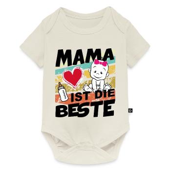 Baby Mama ist die Beste Mädchen - Baby Premium Kurzarmbody - Naturweiß - Vorne