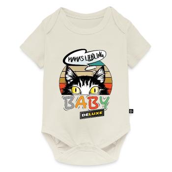 Mama Liebling Beste Baby - Baby Premium Kurzarmbody - Naturweiß - Vorne