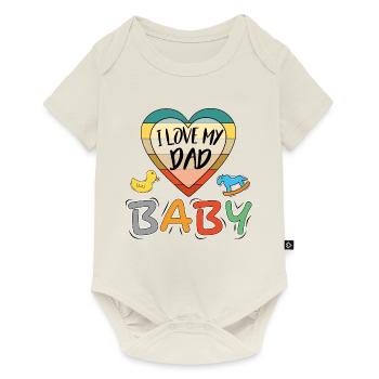 Baby I love Dad Ich liebe Papa Familie - Baby Premium Kurzarmbody - Naturweiß - Vorne