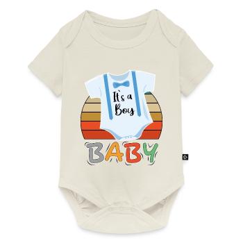 Baby It s a Boy Junge - Baby Premium Kurzarmbody - Naturweiß - Vorne