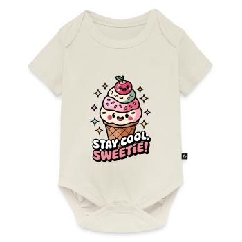 Bleib cool, Süßer! - Baby Premium Kurzarmbody - Naturweiß - Vorne