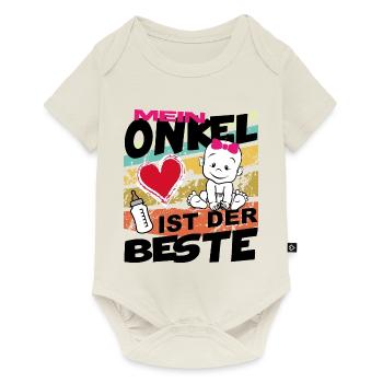 Baby Onkel ist der Beste Mädchen - Baby Premium Kurzarmbody - Naturweiß - Vorne