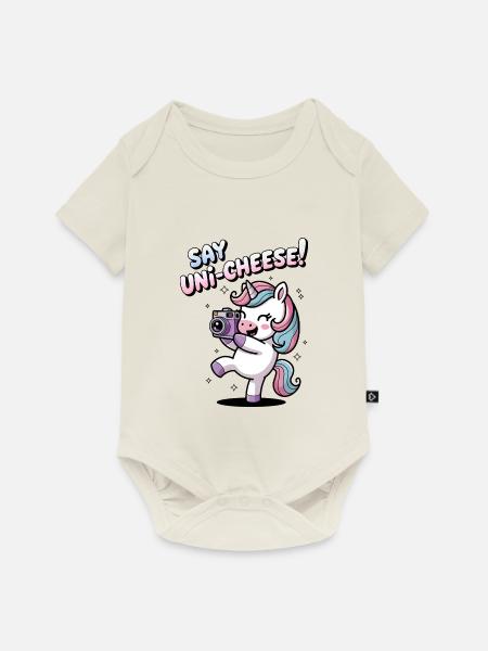 Sagen Sie Uni-Cheese! - Baby Premium Kurzarmbody - Naturweiß