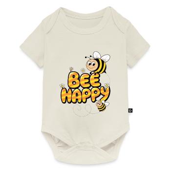 Abeille heureuse - Body à manches courtes Premium Bébé - blanc cassé - Devant
