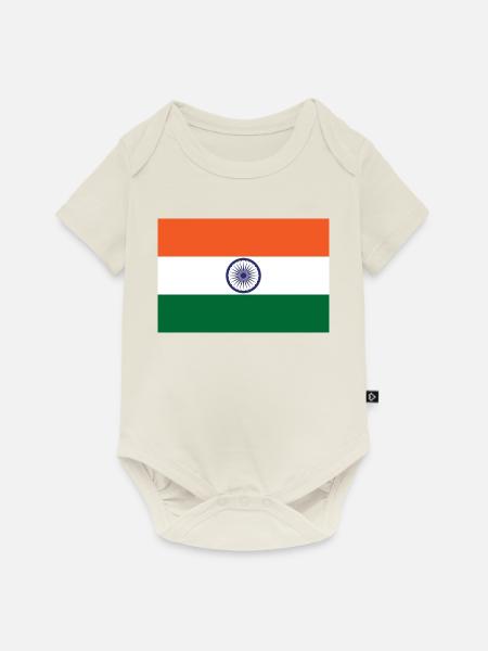 Indien - Baby Premium Kurzarmbody - Naturweiß