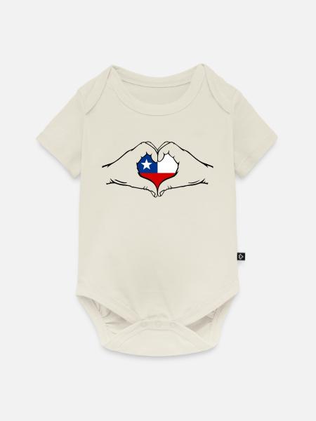 Chile Herzform mit Hände - Baby Premium Kurzarmbody - Naturweiß