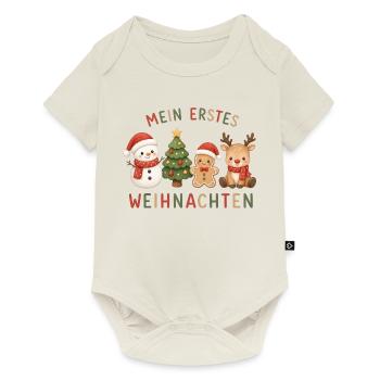 Mein Erstes Weihnachten Baby Geschenkidee - Baby Premium Kurzarmbody - Naturweiß - Vorne