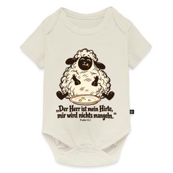 Der Herr ist mein Hirte lustiges Schaf Psalm 23 - Baby Premium Kurzarmbody - Naturweiß - Vorne