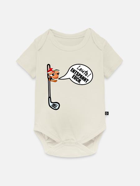Weihnachten Golfschläger Weihnachtsstress - Baby Premium Kurzarmbody - Naturweiß