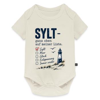 Sylt ganz oben auf meiner Liste - Baby Premium Kurzarmbody - Naturweiß - Vorne