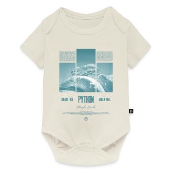 Green Tree Python Modern Reptile Keeper Streetwear - Baby Premium Kurzarmbody - Naturweiß - Vorne