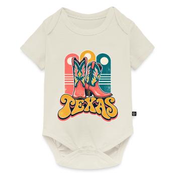 Texas Stiefel Retro-Design - Baby Premium Kurzarmbody - Naturweiß - Vorne