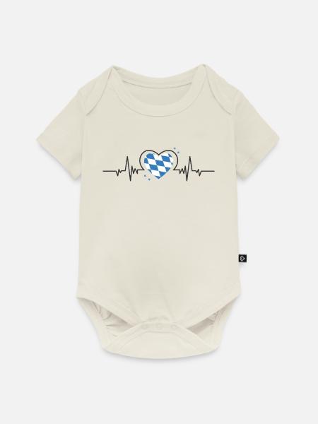 Bayern Herzschlag - Baby Premium Kurzarmbody - Naturweiß