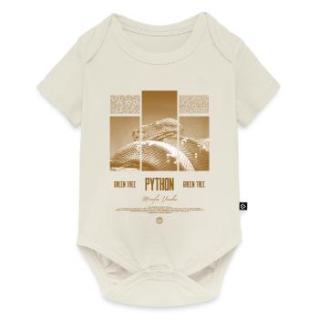 Green Tree Python Modern Reptile Keeper Streetwear - Baby Premium Kurzarmbody - Naturweiß - Vorne