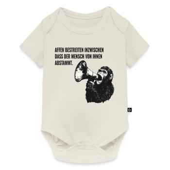 Affen bestreiten die menschliche Abstammung - Baby Premium Kurzarmbody - Naturweiß - Vorne