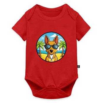 Cirneco Dell Etna Hunderasse Cartoon Sonnenbrille Strand - Baby Premium Kurzarmbody - Rot - Vorne