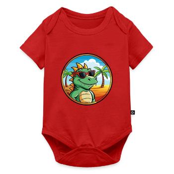 Dragon Funny Cartoon Lunettes de soleil de plage d’été cool - Body à manches courtes Premium Bébé - rouge - Devant