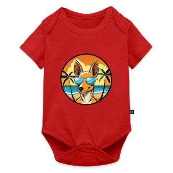 Podenco Ibizenco Hunderasse Cartoon Sonnenbrille Strand - Baby Premium Kurzarmbody - Rot - Vorne