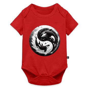Yin und Yang Orca - Baby Premium Kurzarmbody - Rot - Vorne