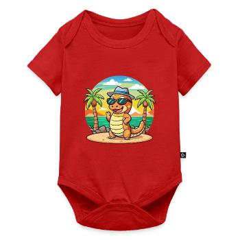 Anaconda Lustige Cartoon Sommer Strand Sonnenbrille - Baby Premium Kurzarmbody - Rot - Vorne