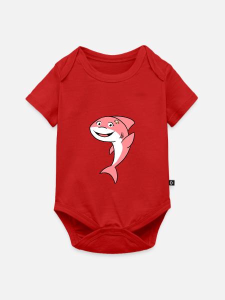 Hai Süß, Süßer Hai - Baby Premium Kurzarmbody - Rot