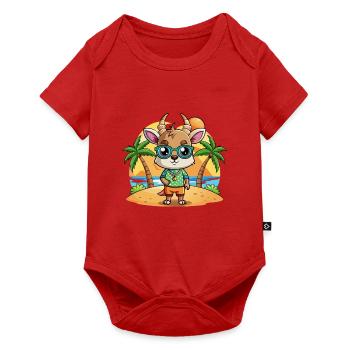 Antilope Lustige Cartoon Sommer Strand Sonnenbrille - Baby Premium Kurzarmbody - Rot - Vorne