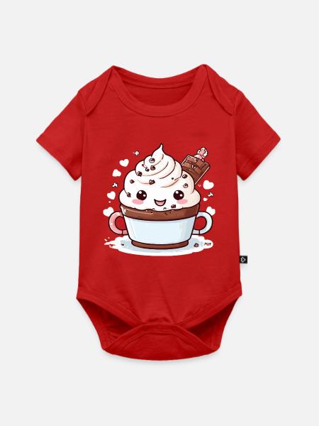 Charmanter Kakao-Begleiter - Baby Premium Kurzarmbody - Rot