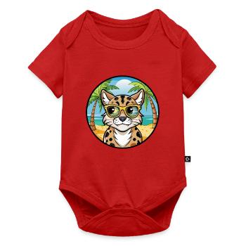 Australische gefleckte Nebelkatzenrasse Cartoon Beach - Baby Premium Kurzarmbody - Rot - Vorne