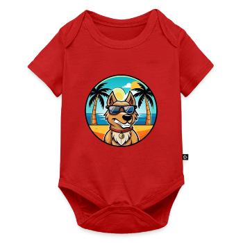 Magyar Agar Race Chien Dessin Animé Lunettes De Soleil Plage - Body à manches courtes Premium Bébé - rouge - Devant