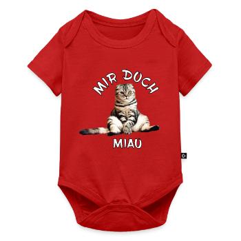 Katze – Mir doch miau - Baby Premium Kurzarmbody - Rot - Vorne