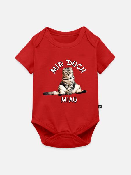 Katze – Mir doch miau - Baby Premium Kurzarmbody - Rot