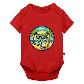 Snake Funny Cartoon Summer Beach Sunglasses Cool - Baby Premium short-sleeve bodysuit - red - Front