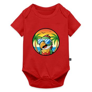 Perroquet Drôle Dessin Animé Plage Été Lunettes De Soleil Cool - Body à manches courtes Premium Bébé - rouge - Devant